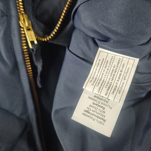 J.CREW Down Puffer Vest Womens Small Navy Zip - Picture 7 of 7